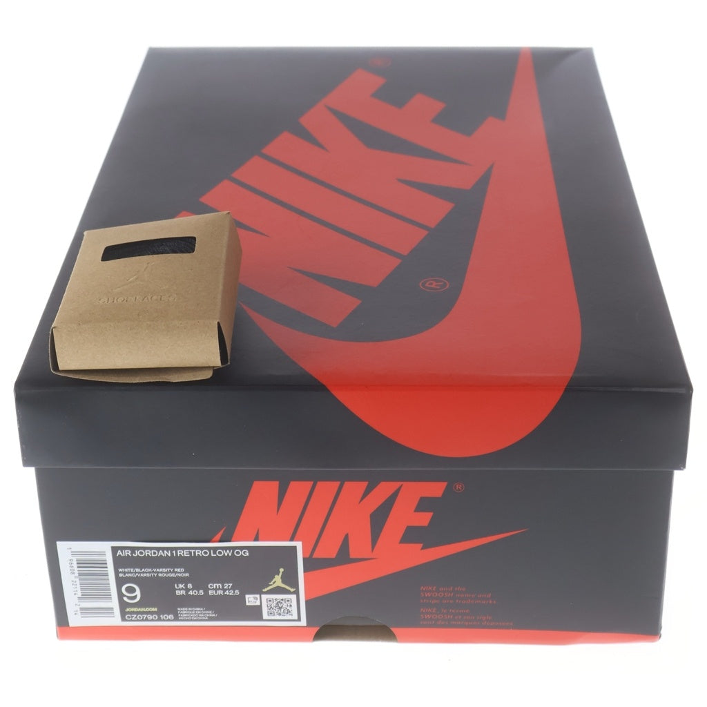 NIKE(ナイキ) AIR JORDAN 1 LOW BLACK TOE エア ジョーダン1 ロー ブラック トゥ ローカットスニーカー ブラック/レッド US9/27cm CZ0790-106