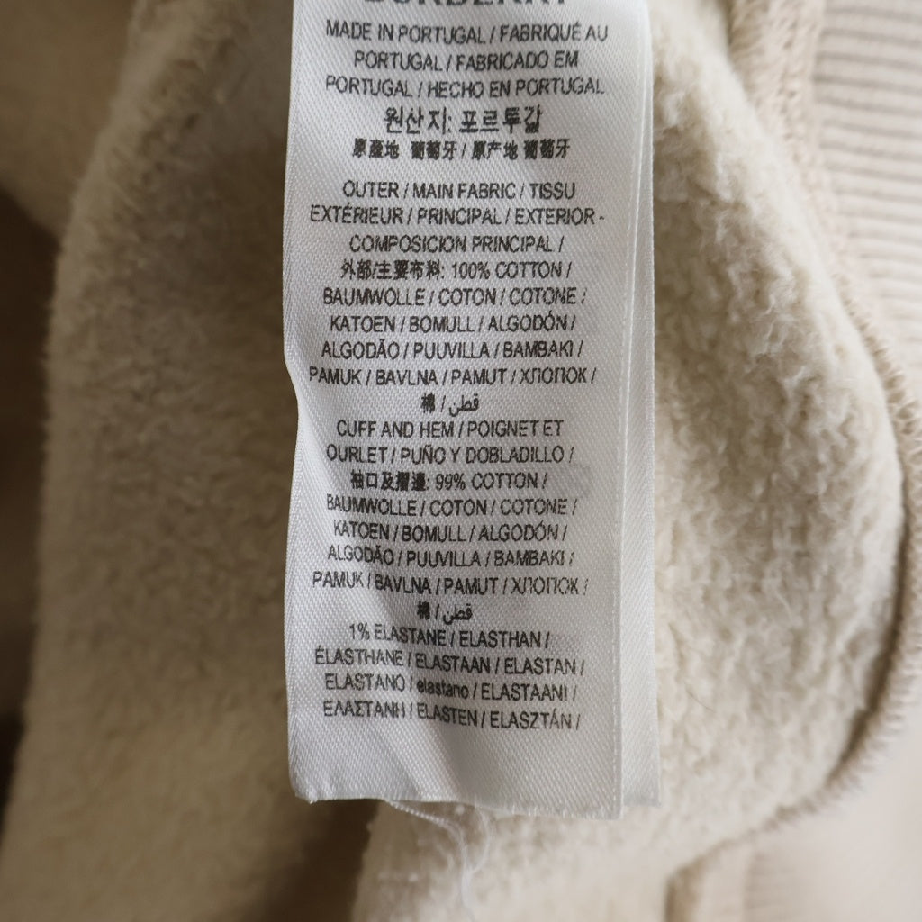 BURBERRY(バーバリー) ロゴラベル コットン プルオーバーフーディー パーカー ベージュ 8081219