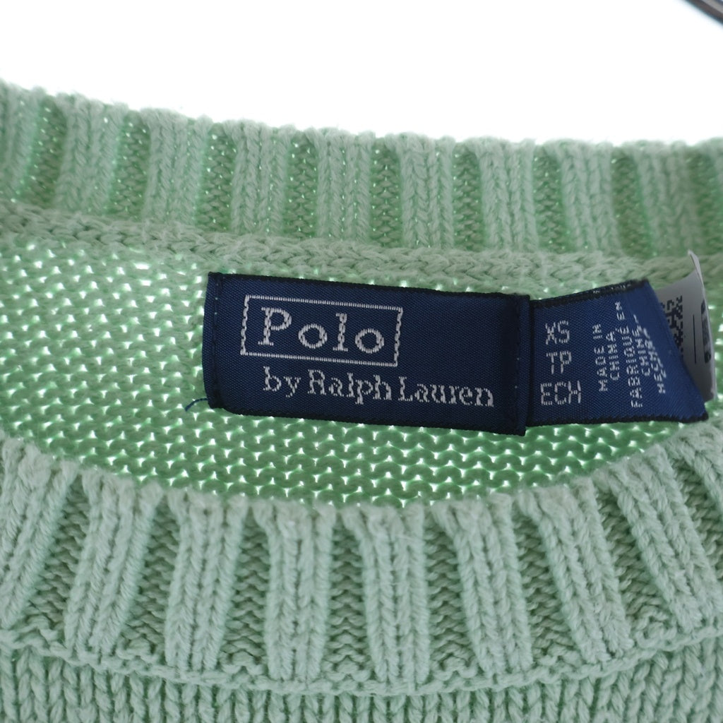 POLO RALPH LAUREN(ポロラルフローレン) POLO BEAR ポロベアー エンブロイダリー クルーネックニット セーター レディース ライトグリーン