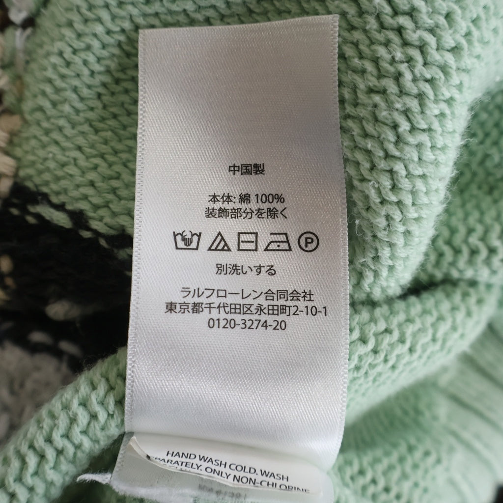 POLO RALPH LAUREN(ポロラルフローレン) POLO BEAR ポロベアー エンブロイダリー クルーネックニット セーター レディース ライトグリーン