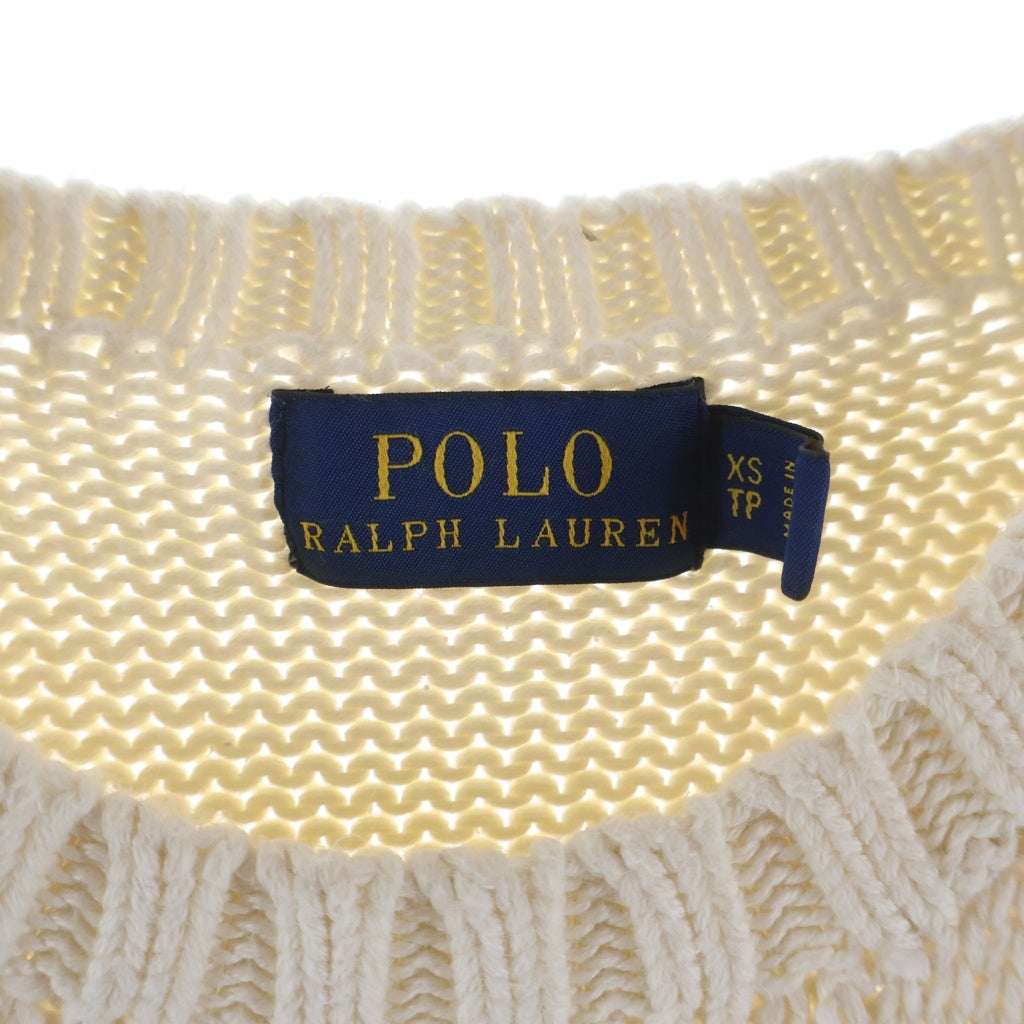 POLO RALPH LAUREN(ポロラルフローレン) POLO BEAR ポロベアー エンブロイダリー クルーネックニット セーター レディース アイボリー