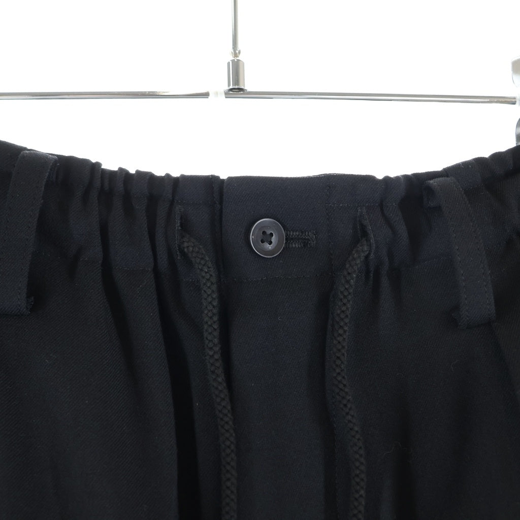 Yohji Yamamoto POUR HOMME(ヨウジヤマモト プールオム) 19AW SAMPLE STRETCHTWILL KARASUPANTS サンプル ストレートツイル カラスパンツ ショーツ ブラック HC-P79-526