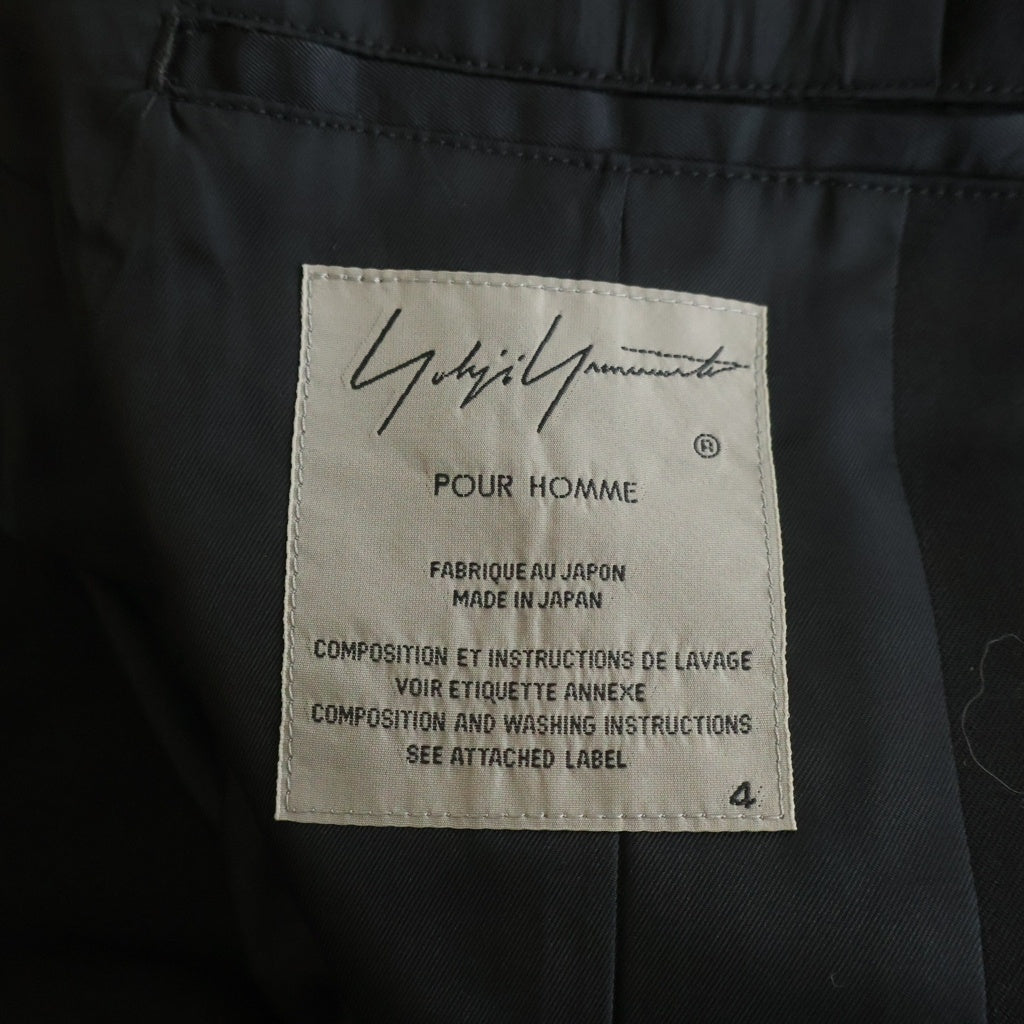 Yohji Yamamoto POUR HOMME(ヨウジヤマモト プールオム) 20AW ピークアンバランス ウール テーラードジャケット ブラック HR-J28-100