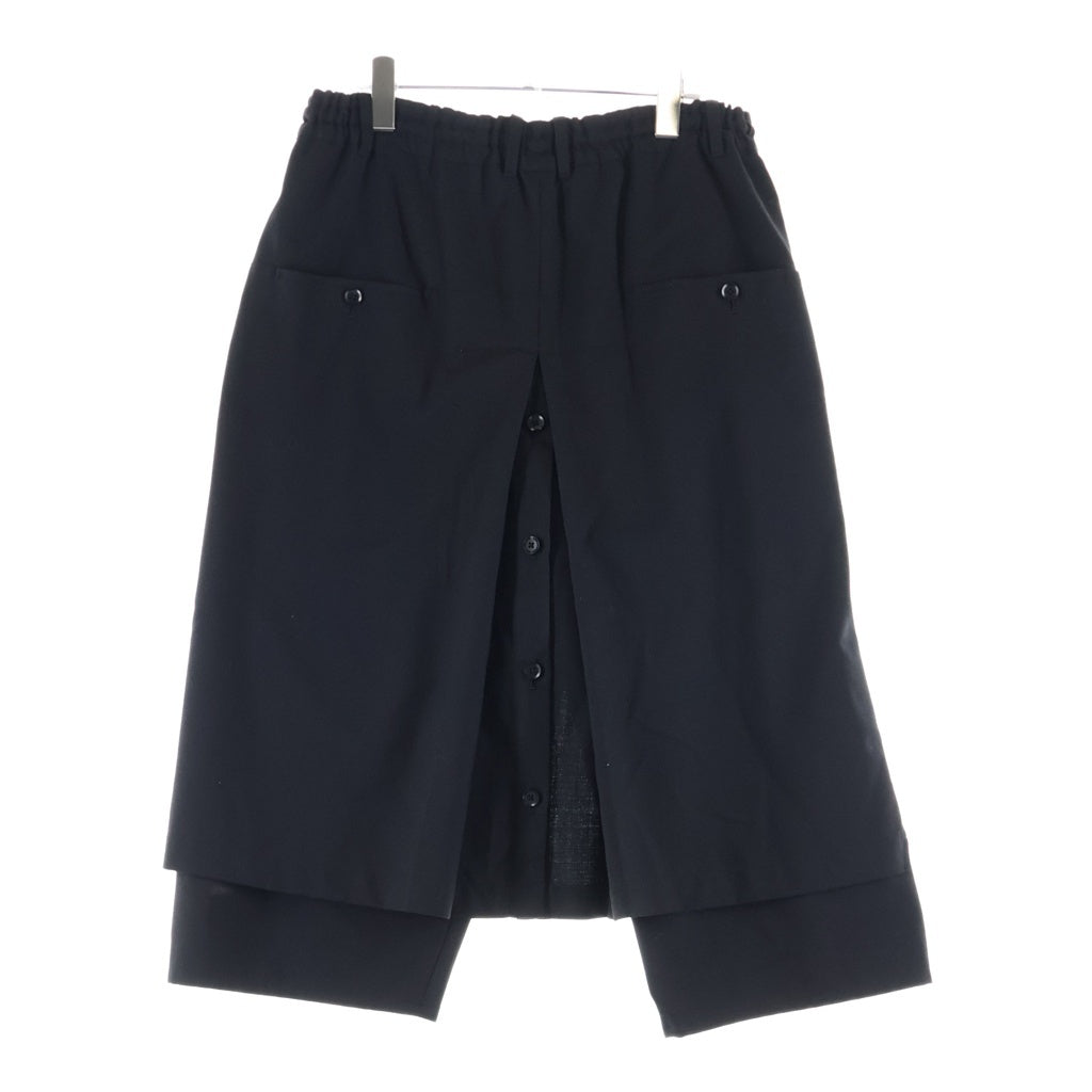 Ground Y(グラウンドワイ) WRAP PANTS マルチポケットデザイン ジップアップ クロップド ラップパンツ ブラック