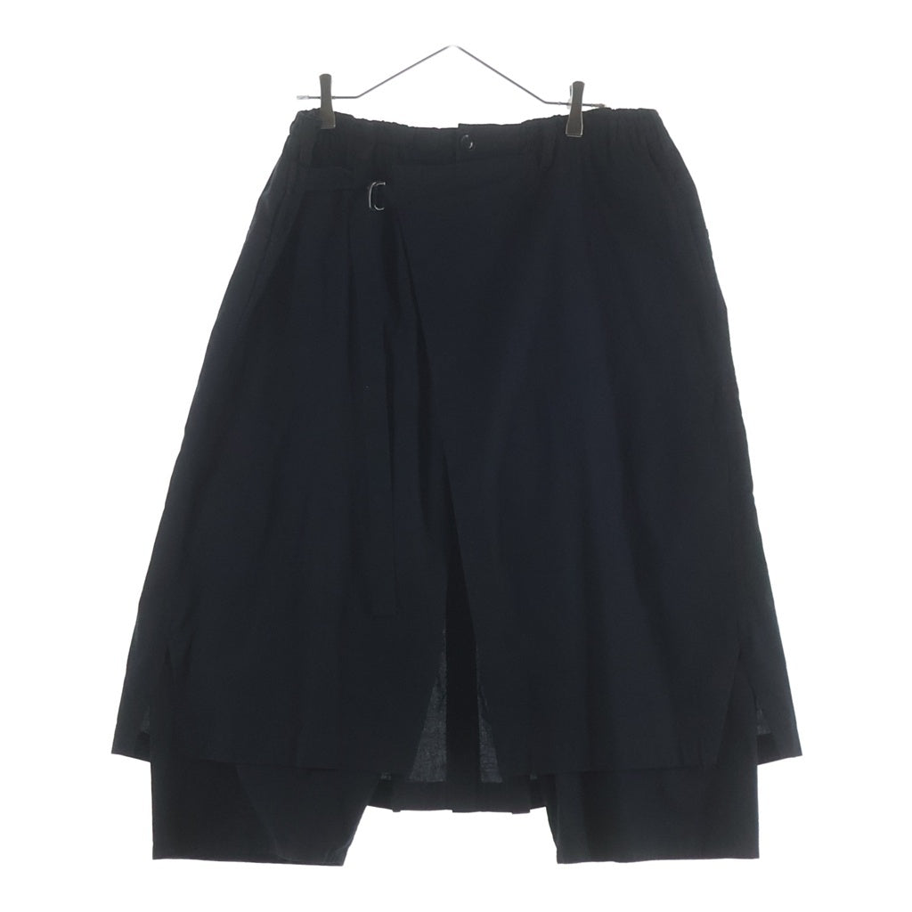 Yohji Yamamoto POUR HOMME(ヨウジヤマモト プールオム) 19AW WRAP PANTS エンブロイダリーデザイン ラップ クロップドパンツ ブラック HC-P06-003