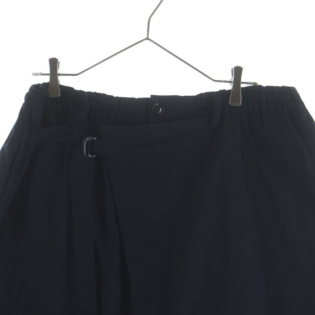 Yohji Yamamoto POUR HOMME(ヨウジヤマモト プールオム) 19AW WRAP PANTS エンブロイダリーデザイン ラップ クロップドパンツ ブラック HC-P06-003