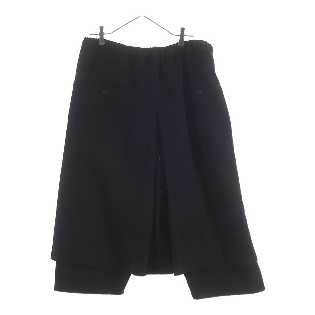 Yohji Yamamoto POUR HOMME(ヨウジヤマモト プールオム) 21AW CLASSIC WRAP PANTS ウールギャバジン クロップド ラップパンツ ブラック HX-P08-101