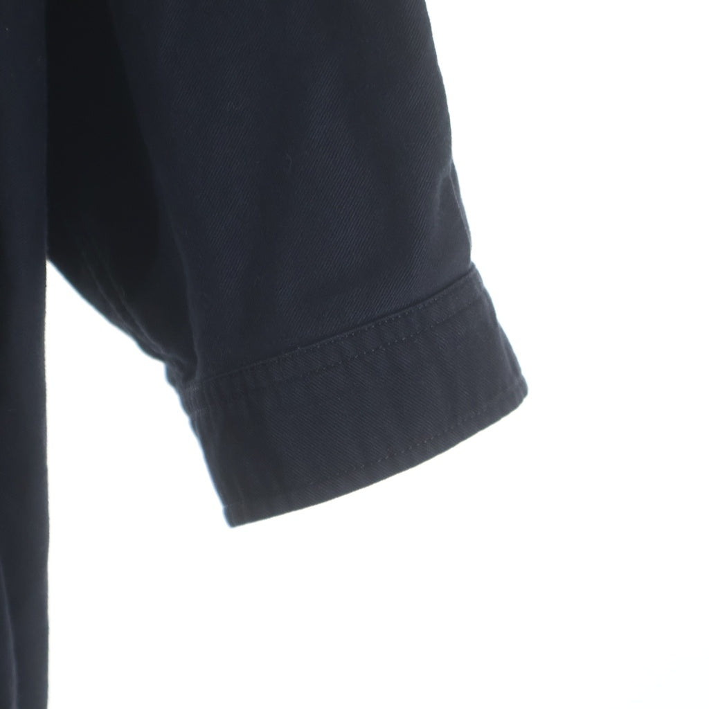 Yohji Yamamoto(ヨウジヤマモト) 17SS バックプリント レギュラーカラー スタッフ コットン 長袖シャツ ブラック HD-B99-999