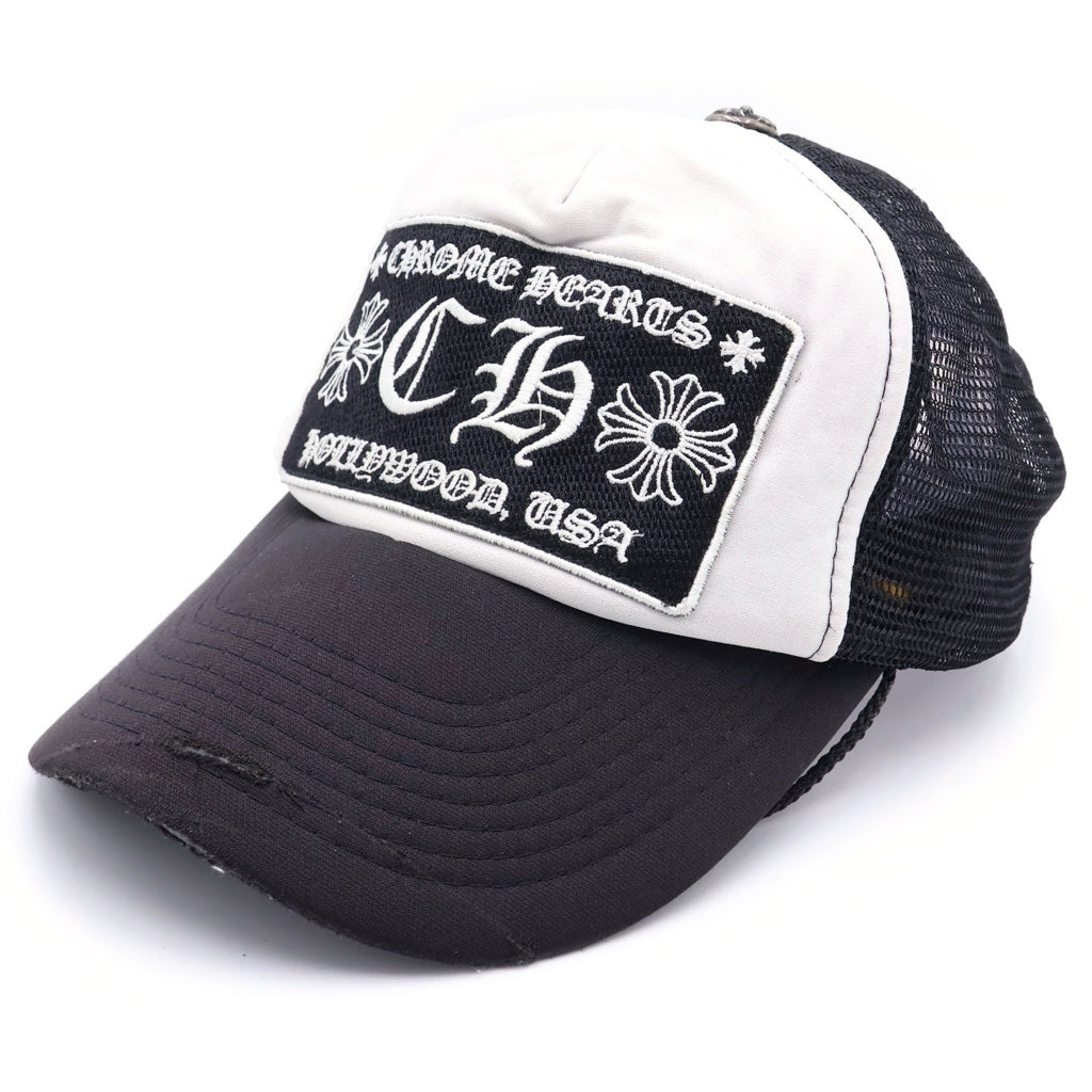 CHROME HEARTS(クロムハーツ) OLD TRUCKER CAP CH オールド CHパッチメッシュトラッカーキャップ 帽子 ブラック/ホワイト