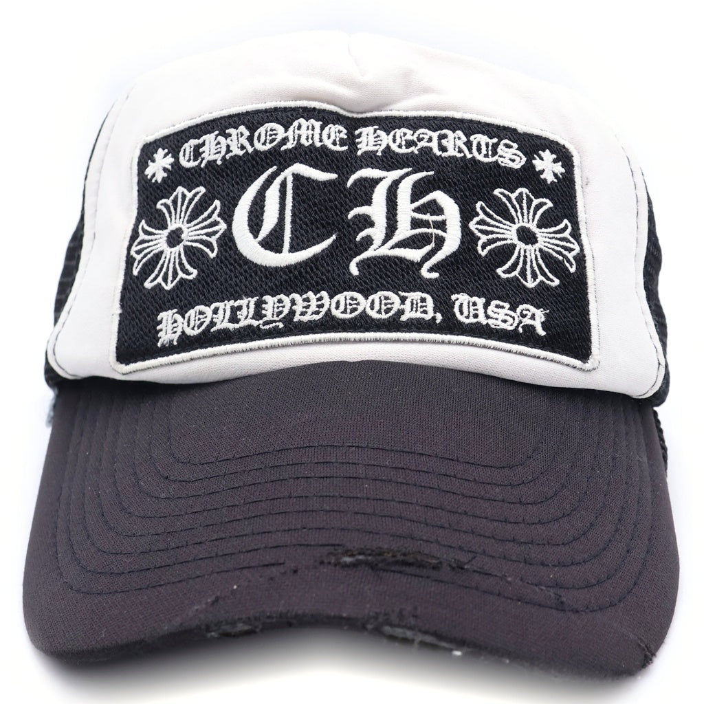 CHROME HEARTS(クロムハーツ) OLD TRUCKER CAP CH オールド CHパッチメッシュトラッカーキャップ 帽子 ブラック/ホワイト