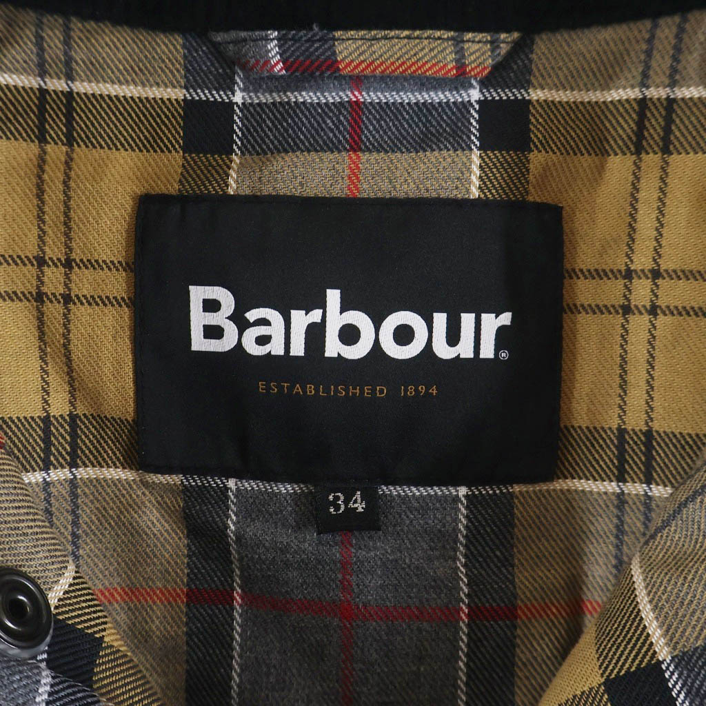 Barbour(バブアー) 25AW 裏地チェック スタンドカラー ブルゾンジャケット ブラック 252MCAS206