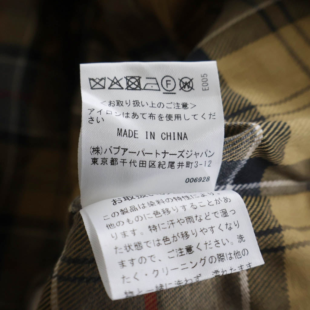 Barbour(バブアー) 25AW 裏地チェック スタンドカラー ブルゾンジャケット ブラック 252MCAS206