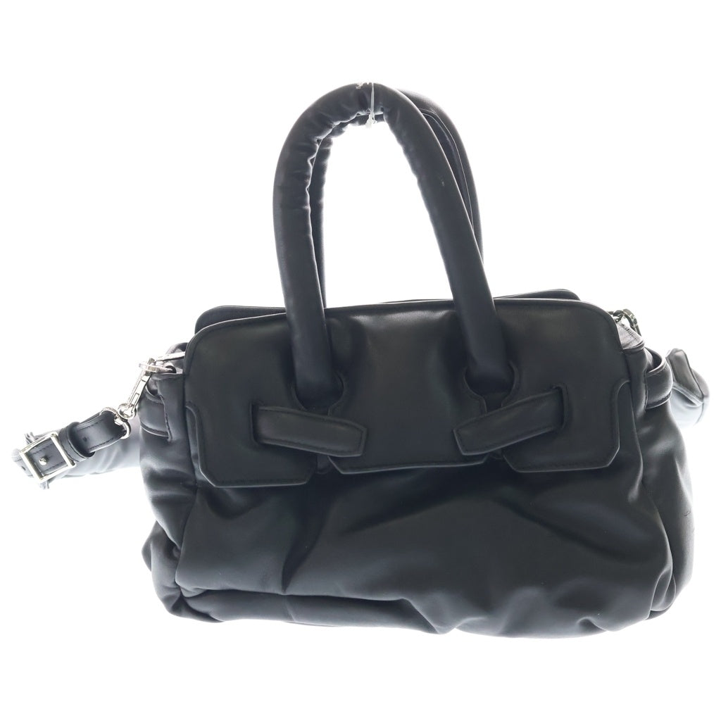 MAISON MIHARAYASUHIRO(メゾンミハラヤスヒロ) 23AW 2WAY PUFFER HAND BAG パファーレザーハンドバッグ ショルダーバッグ ブラック A11BG701 レディース