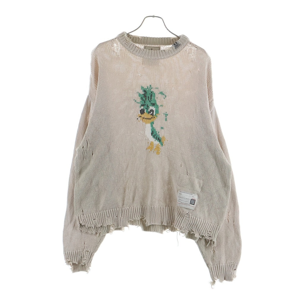 MAISON MIHARAYASUHIRO(メゾンミハラヤスヒロ) 25SS LEON ジャカード クルーネックニットセーター ベージュ A14SW512