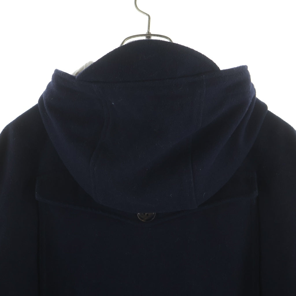 STUSSY(ステューシー) ウール フロントロゴエンブロイダリー ドローコード フーデッドダッフルコート ネイビー