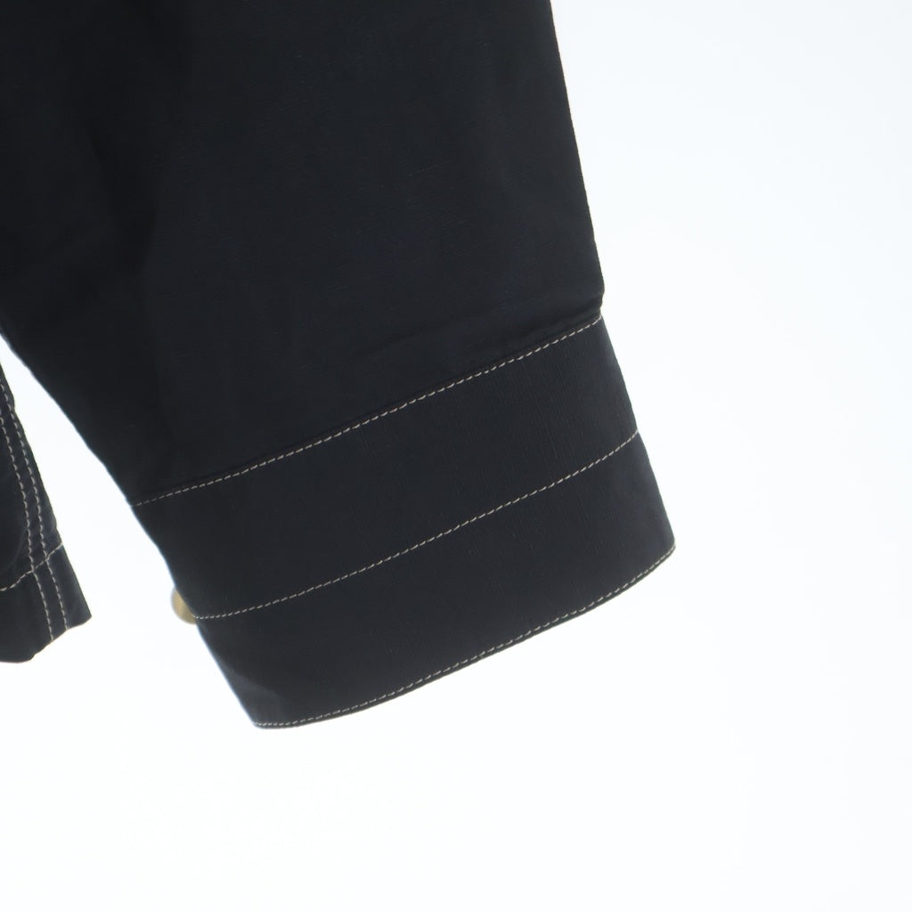 LEMAIRE(ルメール) 20SS BLACK MILITALY SHIRT ブラックミリタリー ホワイトステッチ 長袖ボタンシャツ ブラック M201 SH148 LF423