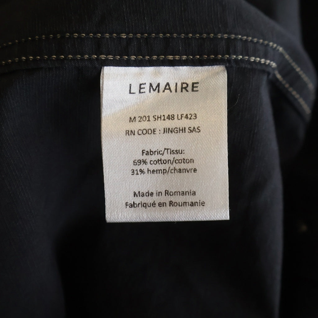 LEMAIRE(ルメール) 20SS BLACK MILITALY SHIRT ブラックミリタリー ホワイトステッチ 長袖ボタンシャツ ブラック M201 SH148 LF423
