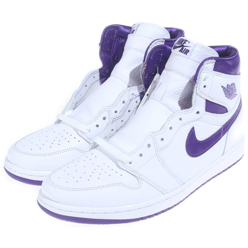 NIKE(ナイキ) WMNS AIR JORDAN 1 HIGH OG COURT PURPLE エアジョーダン 1 コートパープル ハイカットスニーカー ホワイト/パープル US11.5/28.5cm CD0461-151