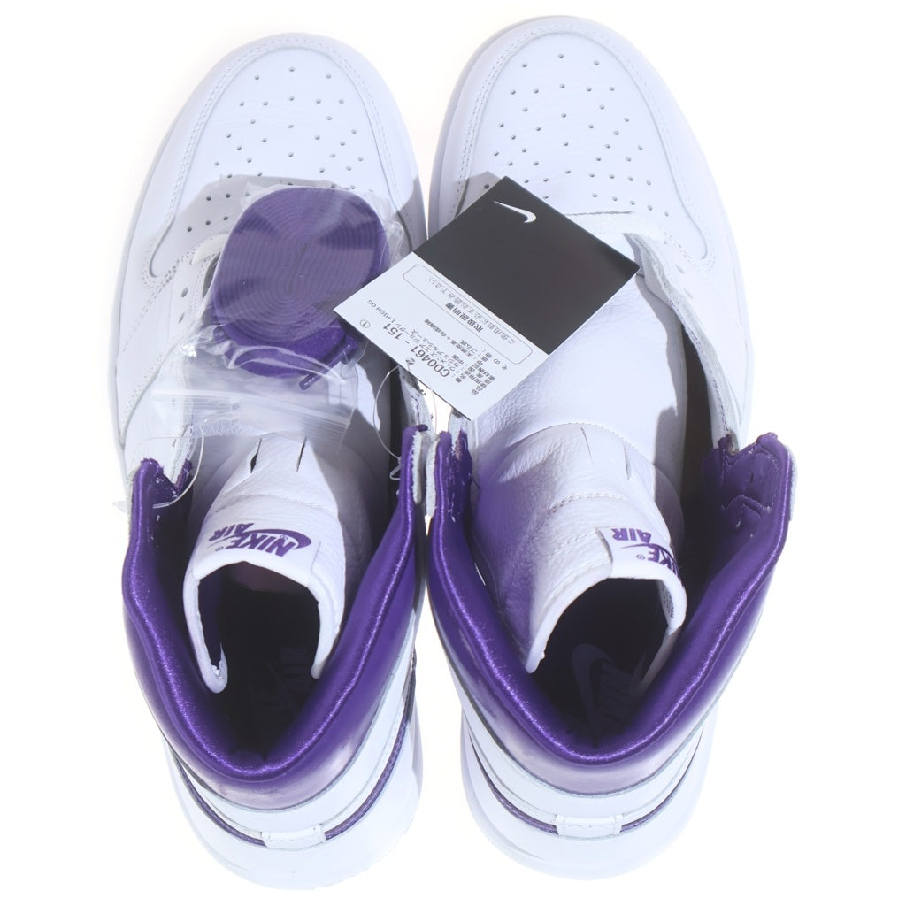NIKE(ナイキ) WMNS AIR JORDAN 1 HIGH OG COURT PURPLE エアジョーダン 1 コートパープル ハイカットスニーカー ホワイト/パープル US11.5/28.5cm CD0461-151