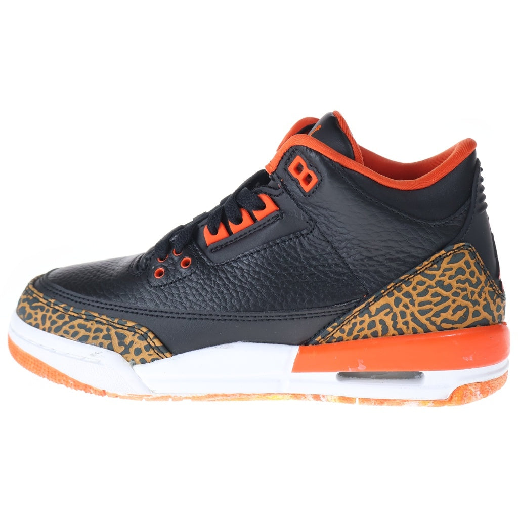 NIKE(ナイキ) GS AIR JORDAN 3 RETRO KUMQUAT エアジョーダン 3 レトロ カムクワット ローカットスニーカー レディース ブラック/オレンジ US6Y/24cm 441140-088