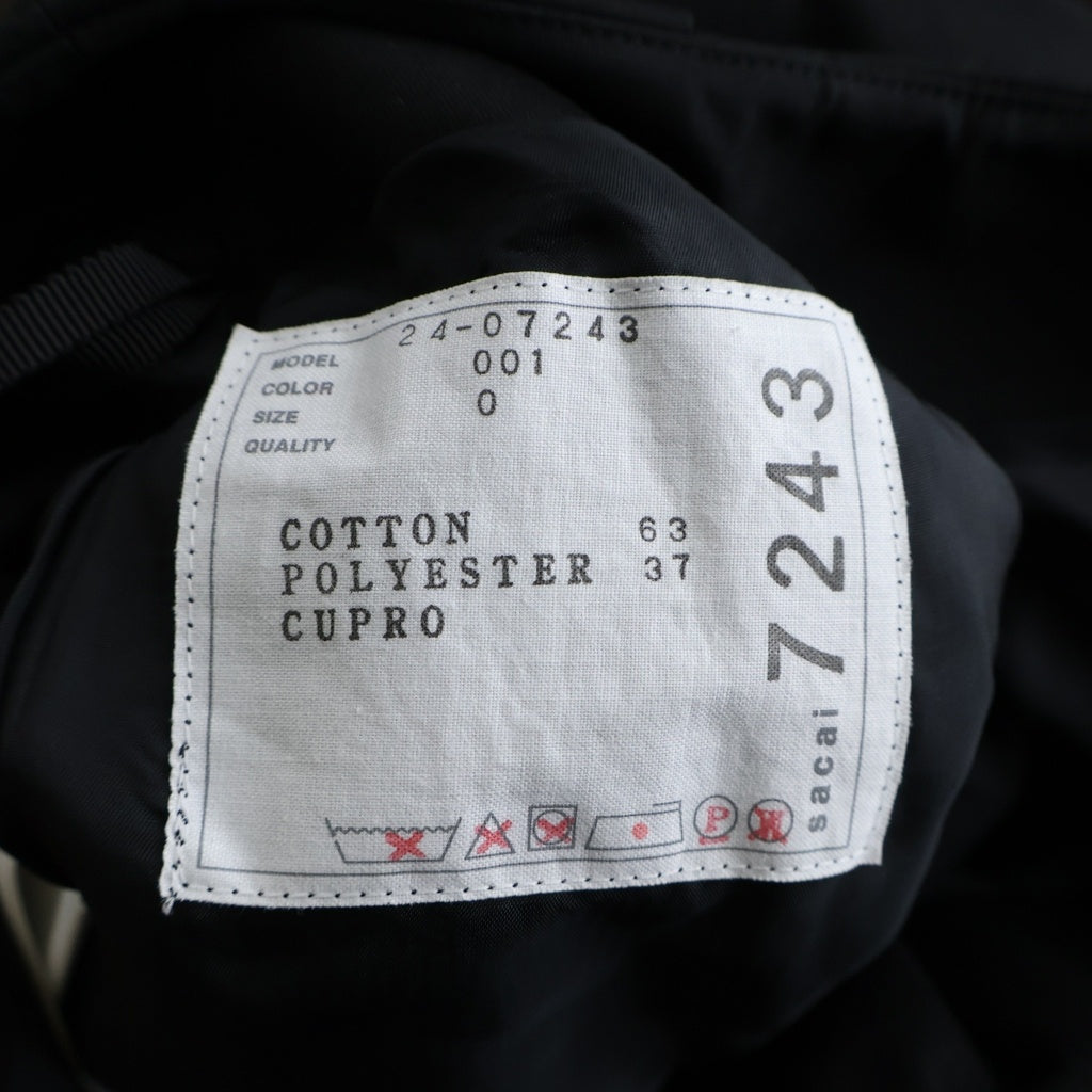 Sacai(サカイ) 24SS MULTI-TUCK COTTON CHINO MINI SKIRT マルチタック コットンチノ ダブルポケット ミニスカート レディース ブラック 24-07243
