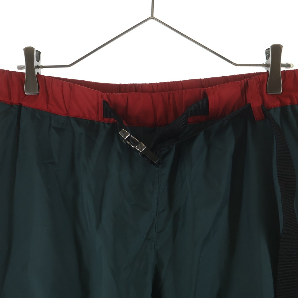 Sacai(サカイ) 21AW ×UNDERCOVER アンダーカバー ナイロン ベルト付き ツートントラックパンツ ブラック/グリーン 21-0388S