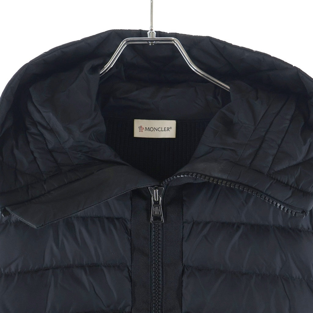MONCLER(モンクレール) 21AW CARDIGAN TRICOT 袖ニット切り替え フーデッドダウンジャケット ブラック G20919B50800