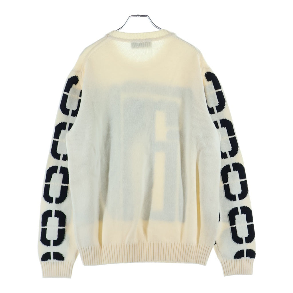 FENDI(フェンディ) 20AW ビッグロゴ クルーネックプルオーバー ニットセーター ホワイト FZY111 ADU6