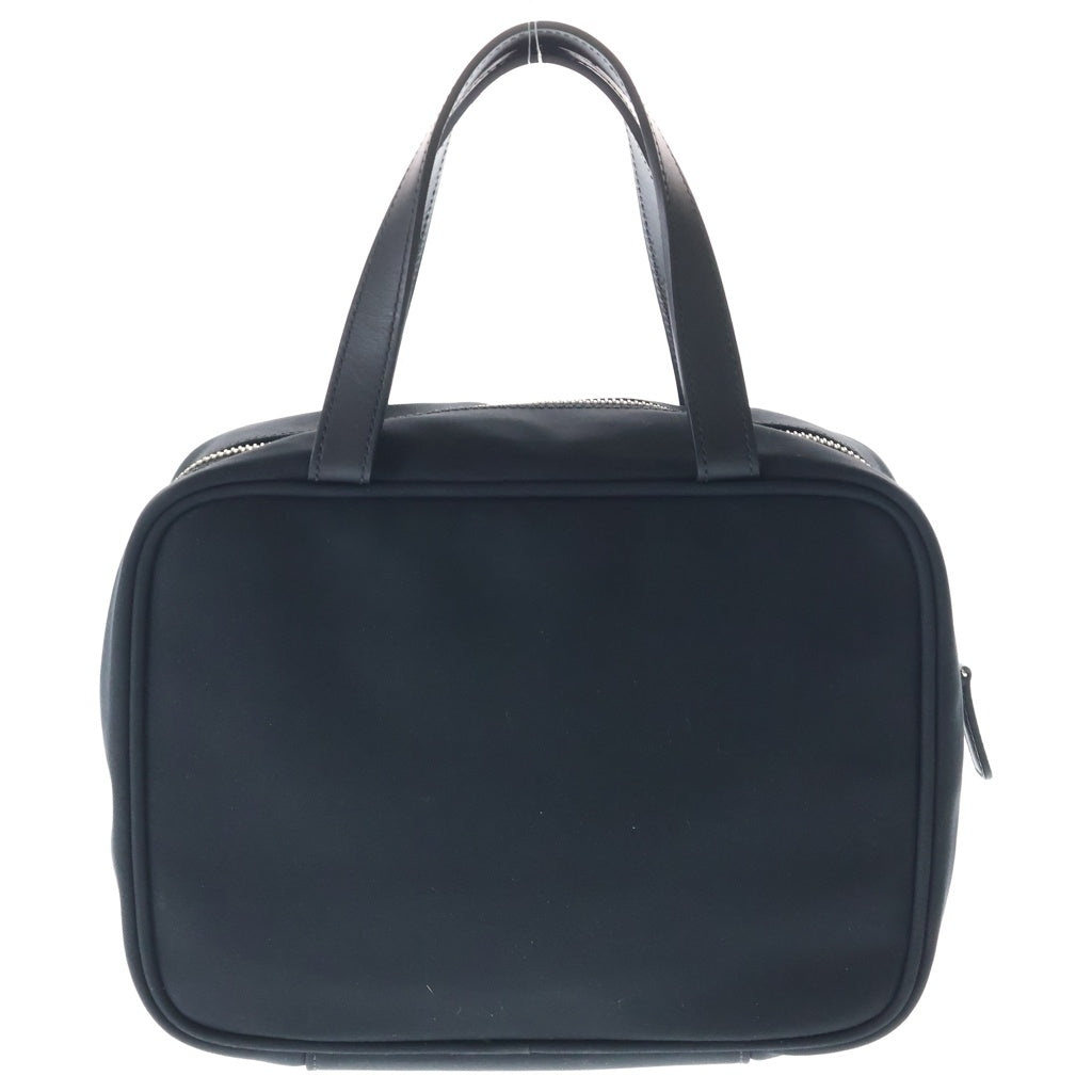 COACH(コーチ) キャンバス レザーハンドル ロゴ刻印 ラウンドジップトートバッグ ブラック