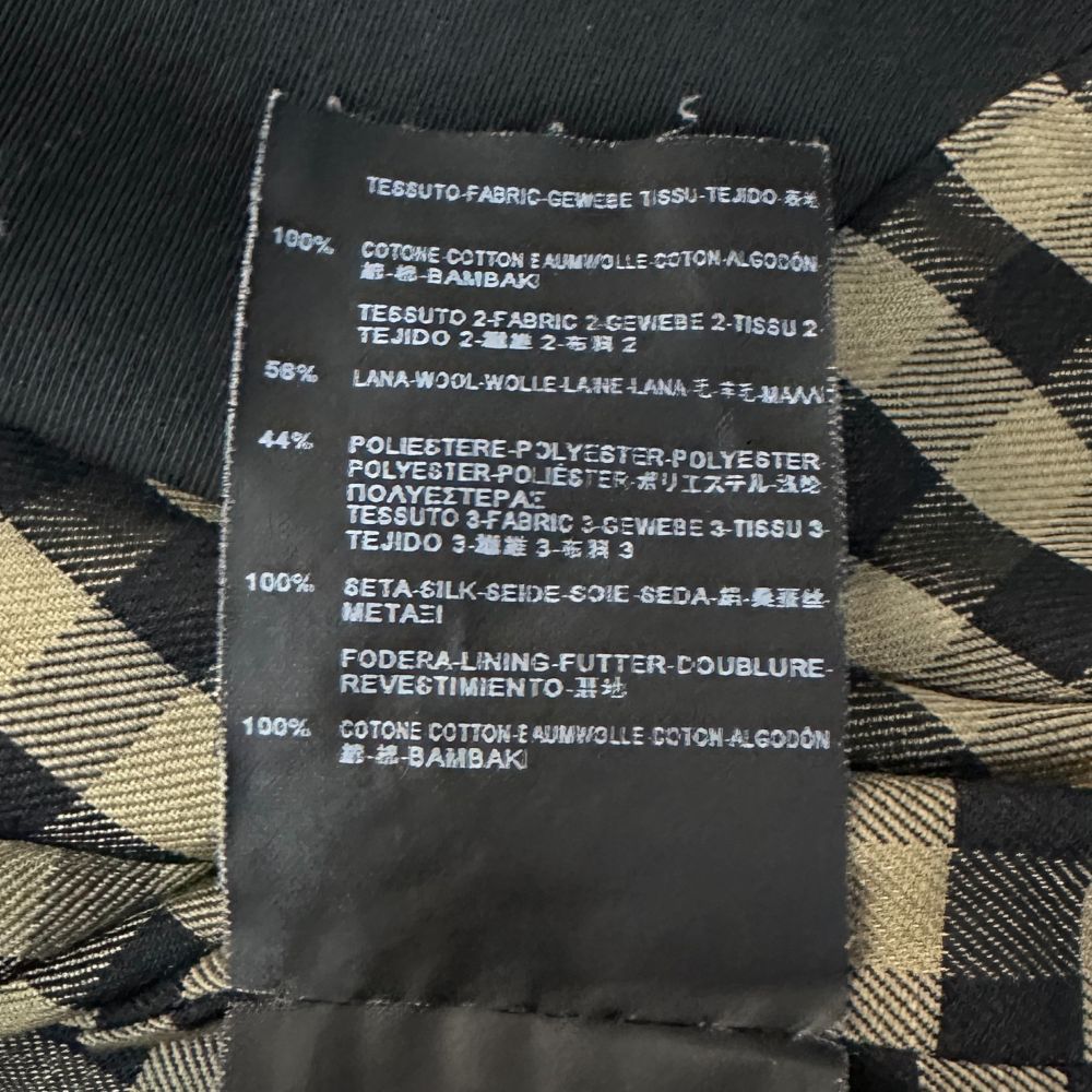 SAINT LAURENT PARIS(サンローランパリ) 13AW 裏地チェック コットンギャバジン トレンチコート ブラック 323875 Y821B