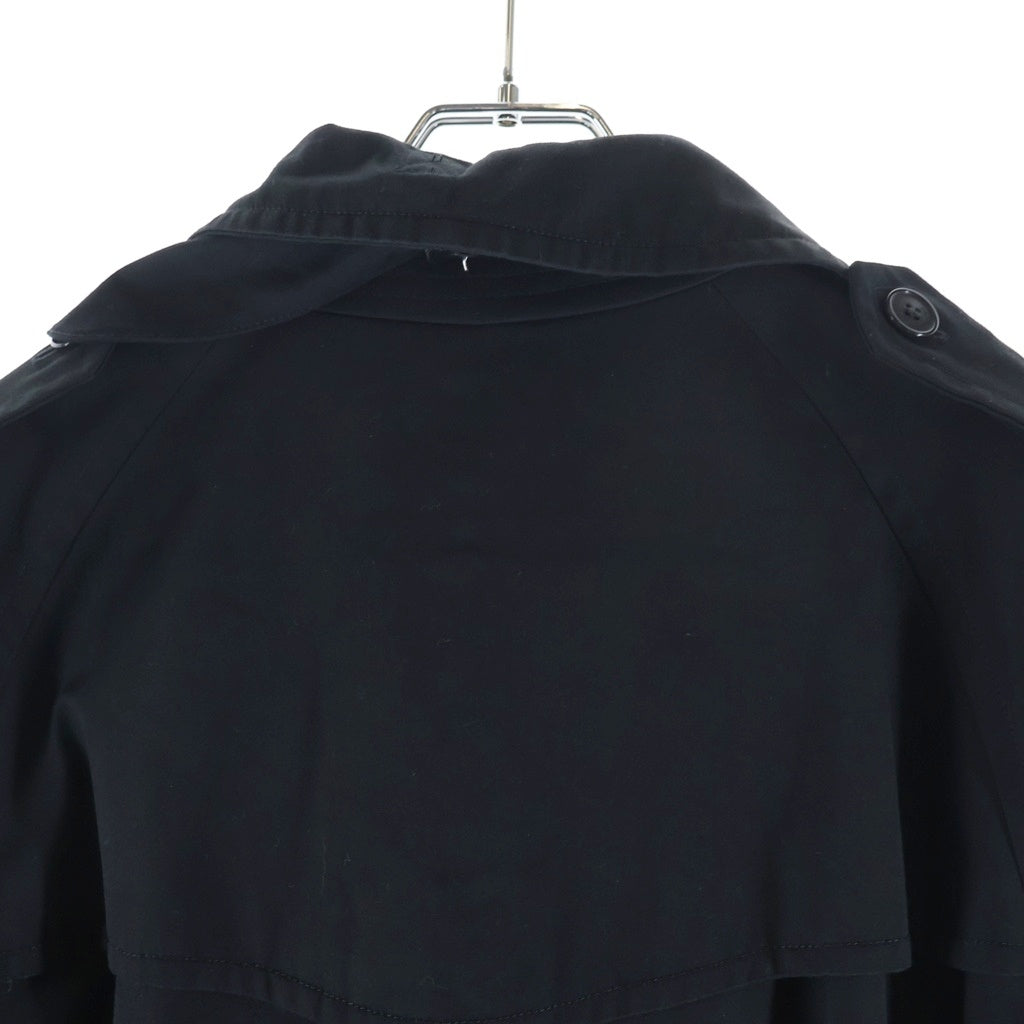 SAINT LAURENT PARIS(サンローランパリ) 13AW 裏地チェック コットンギャバジン トレンチコート ブラック 323875 Y821B