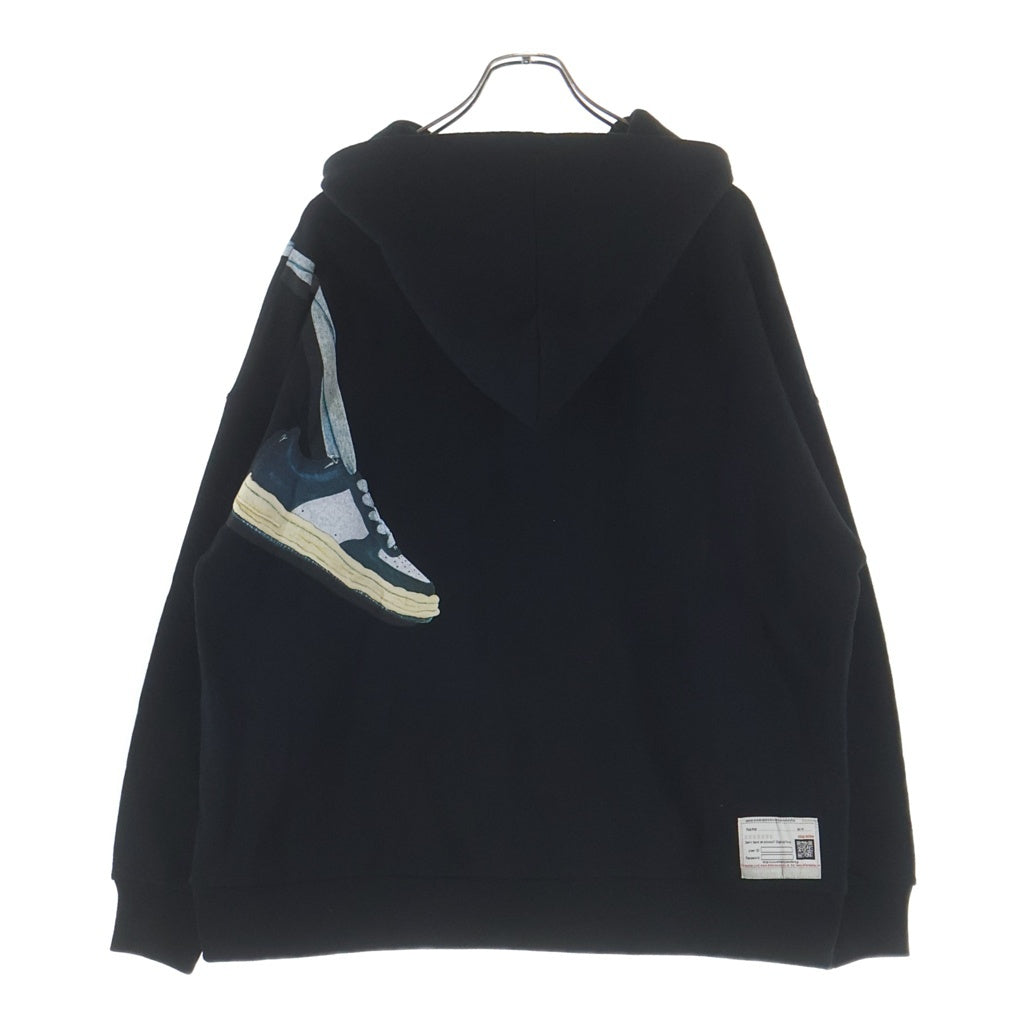 TALKING ABOUT THE ABSTRACTION(トーキング アバウト ザ アブストラクション) 25SS ×メゾンミハラヤスヒロ ハングオンショルダー プルオーバーパーカー フーディー ブラック NPT-MMYP-002