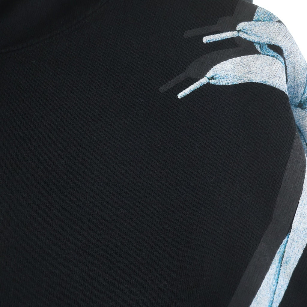 TALKING ABOUT THE ABSTRACTION(トーキング アバウト ザ アブストラクション) 25SS ×メゾンミハラヤスヒロ ハングオンショルダー プルオーバーパーカー フーディー ブラック NPT-MMYP-002