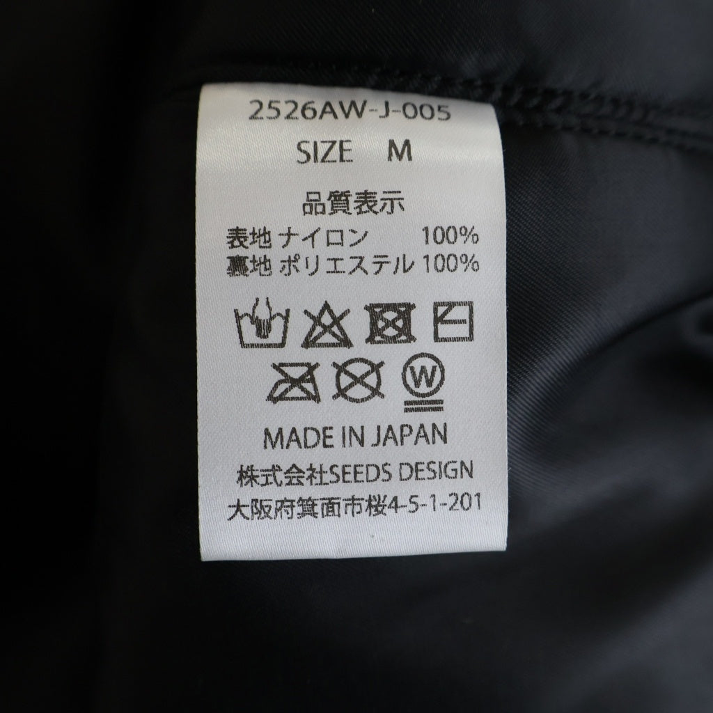 TALKING ABOUT THE ABSTRACTION(トーキング アバウト ザ アブストラクション) 25AW 3D CROSS PW MA-1 3Dクロス パファー ボンバージャケット ブラック 2526AW-J-005