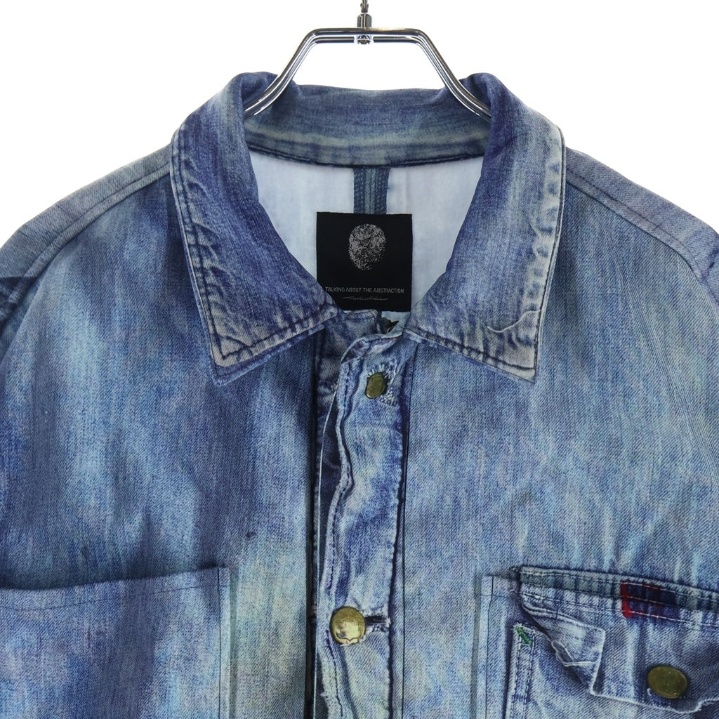 TALKING ABOUT THE ABSTRACTION(トーキング アバウト ザ アブストラクション) 25AW DENIM PRINT COVER ALL デニムプリント カバーオール ジャケット インディゴ 2526AW-J-004