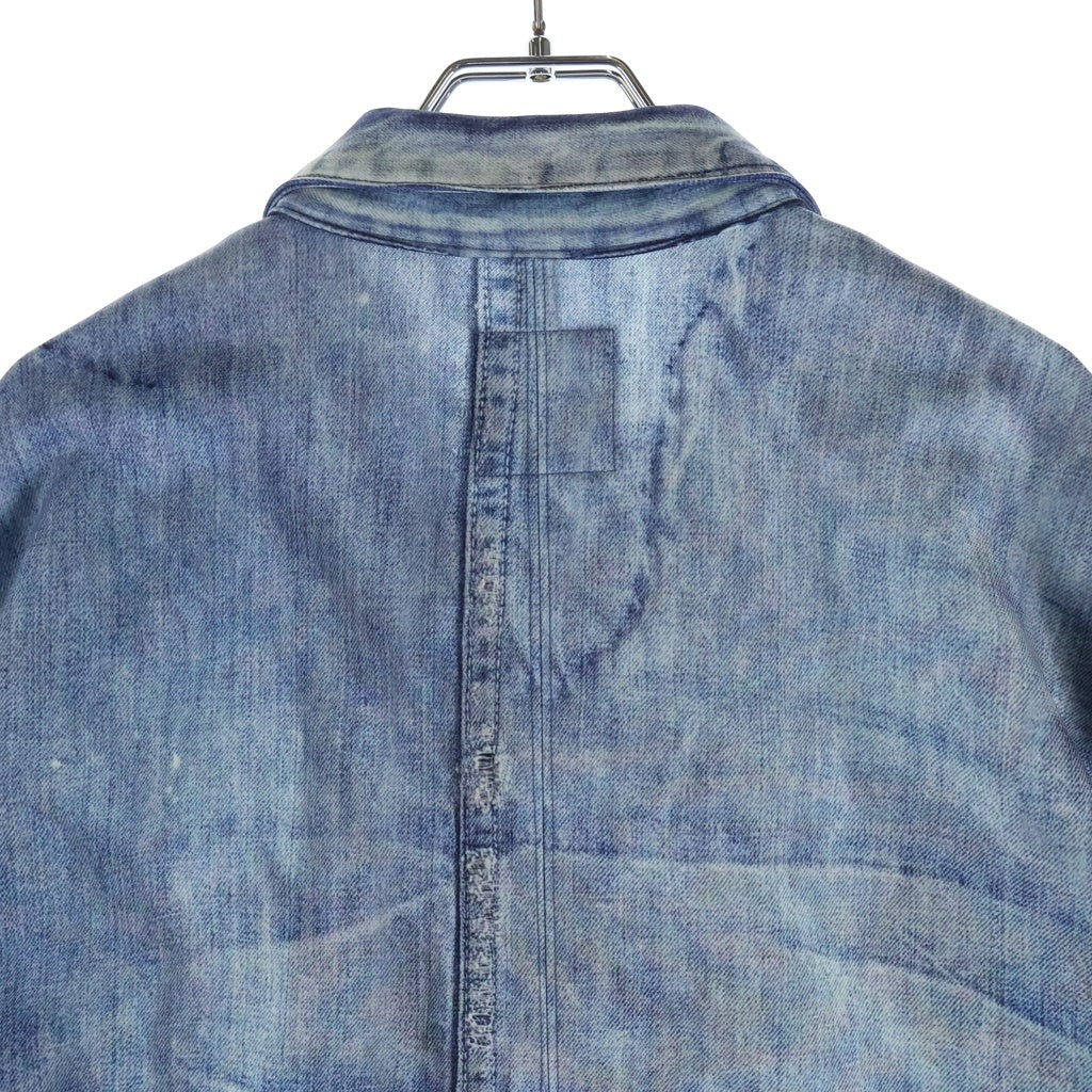 TALKING ABOUT THE ABSTRACTION(トーキング アバウト ザ アブストラクション) 25AW DENIM PRINT COVER ALL デニムプリント カバーオール ジャケット インディゴ 2526AW-J-004