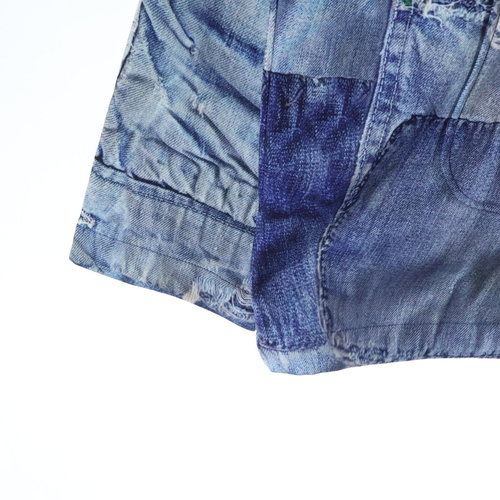 TALKING ABOUT THE ABSTRACTION(トーキング アバウト ザ アブストラクション) 25AW DENIM PRINT COVER ALL デニムプリント カバーオール ジャケット インディゴ 2526AW-J-004