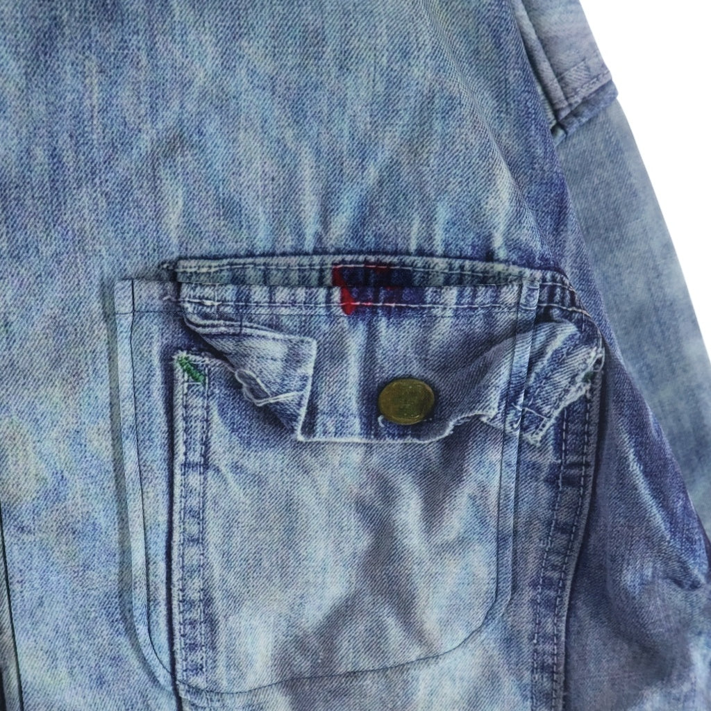 TALKING ABOUT THE ABSTRACTION(トーキング アバウト ザ アブストラクション) 25AW DENIM PRINT COVER ALL デニムプリント カバーオール ジャケット インディゴ 2526AW-J-004
