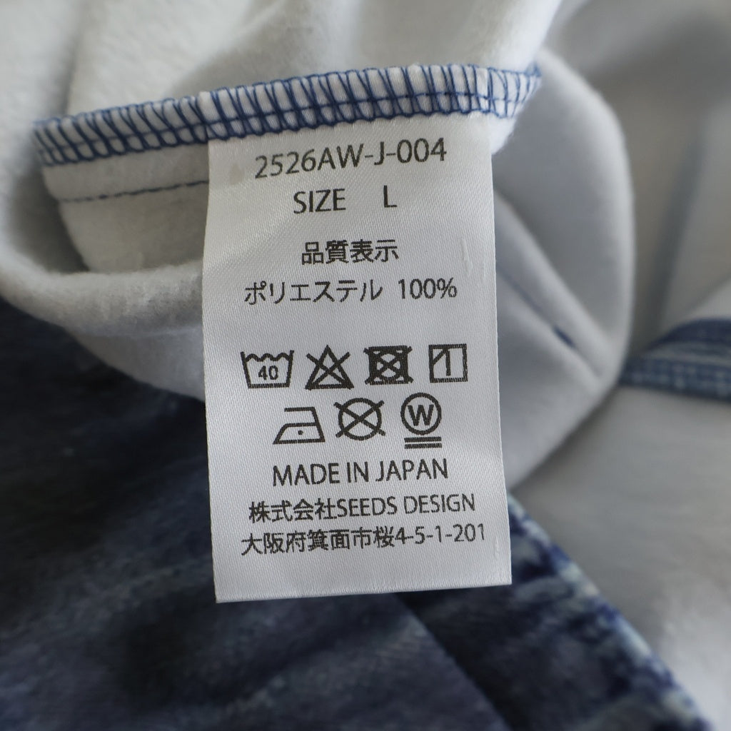 TALKING ABOUT THE ABSTRACTION(トーキング アバウト ザ アブストラクション) 25AW DENIM PRINT COVER ALL デニムプリント カバーオール ジャケット インディゴ 2526AW-J-004