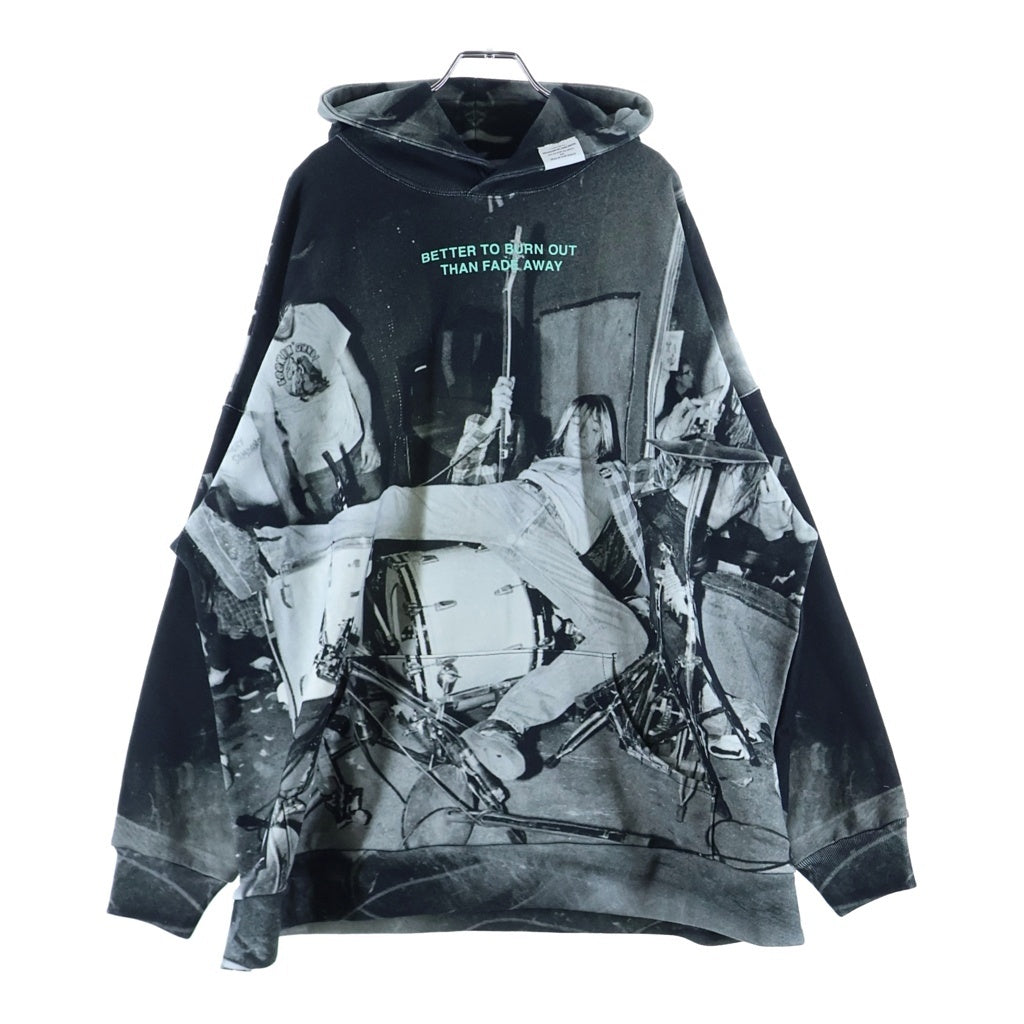 TALKING ABOUT THE ABSTRACTION(トーキング アバウト ザ アブストラクション) CHALLES PHOTO PARKA チャールズピーターソンフォトプリント プルオーバーフーディー パーカー ブラック SS-PPK-001A