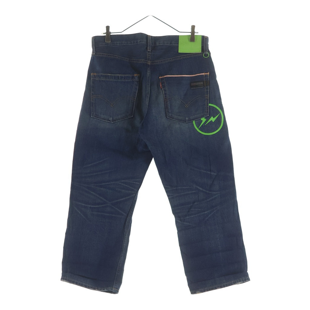 Levi's(リーバイス) FENOM ×FRAGMENT DESIGN 505-0207 フェノム フラグメント バックロゴデザイン ジップフライデニムパンツ インディゴ/グリーン FMSHT-0013