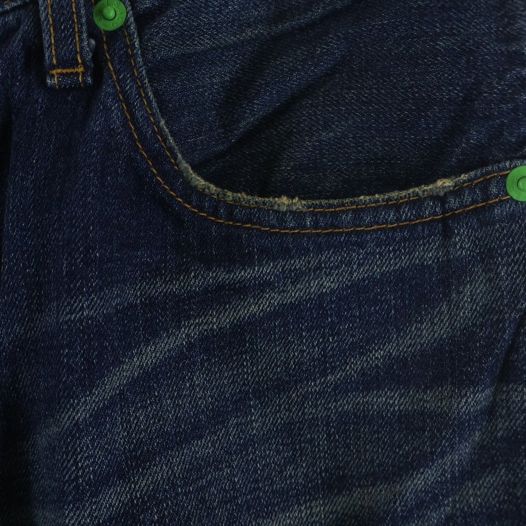 Levi's(リーバイス) FENOM ×FRAGMENT DESIGN 505-0207 フェノム フラグメント バックロゴデザイン ジップフライデニムパンツ インディゴ/グリーン FMSHT-0013