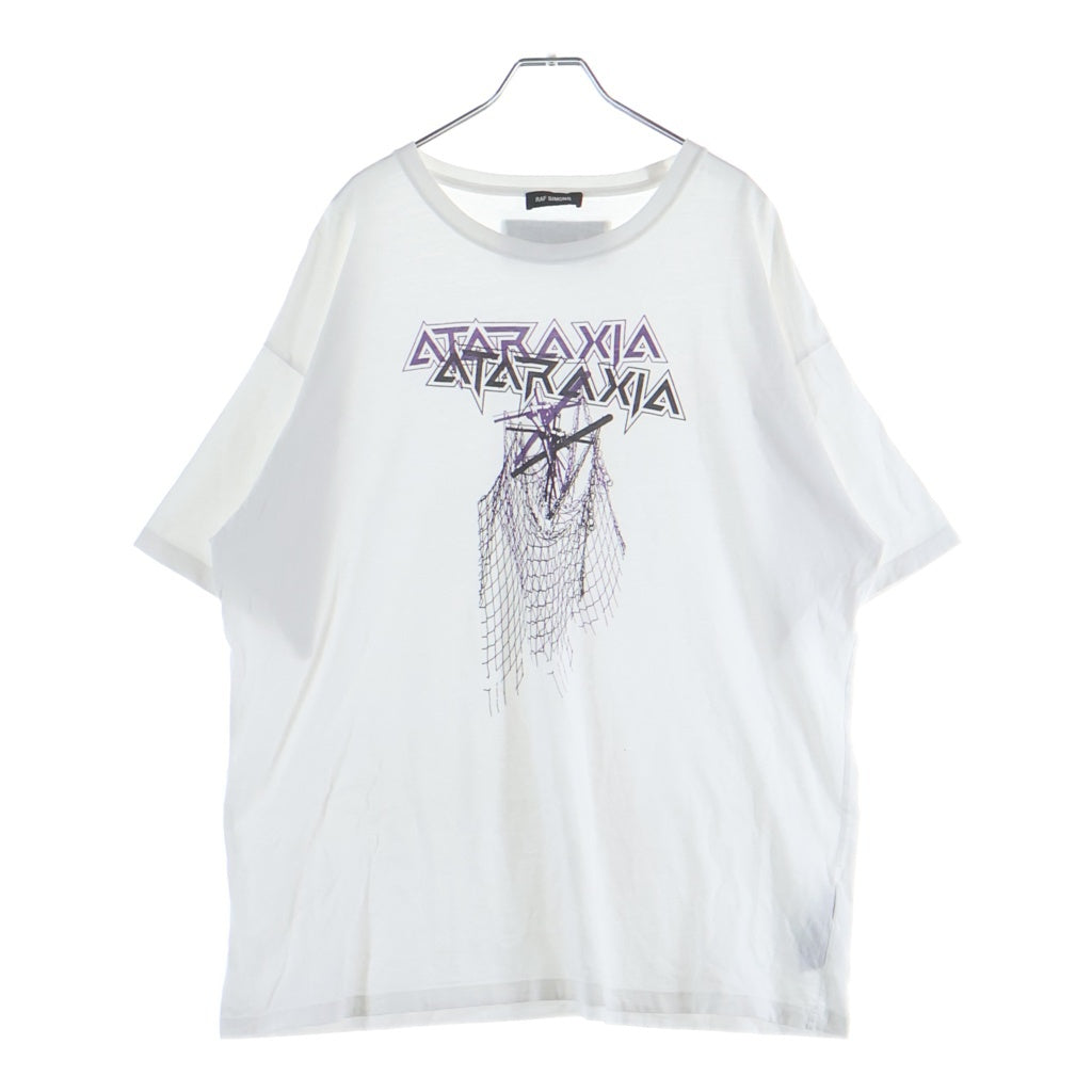 RAF SIMONS(ラフシモンズ) 21AW ATARAXIA BIG FIT TEE アタラクシア フロントプリント オーバーサイズ クルーネック コットン 半袖Tシャツ カットソー ホワイト 212 M120 19001-0010