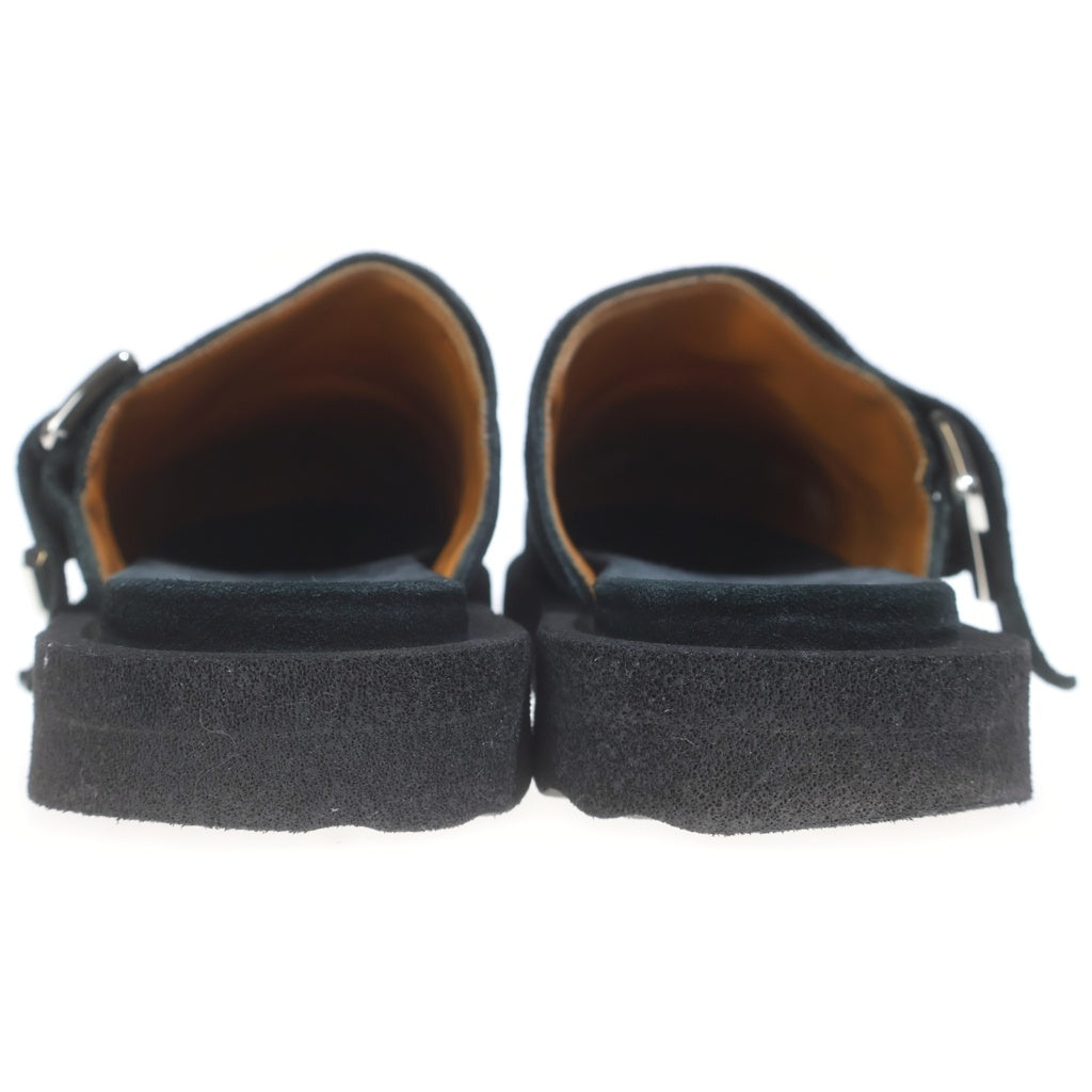 OFF-WHITE(オフホワイト) COMFORT LEATHER SLIPPER スポンジソール ベルテッドデザイン スウェード スリッポン サンダル ミュール ブラック