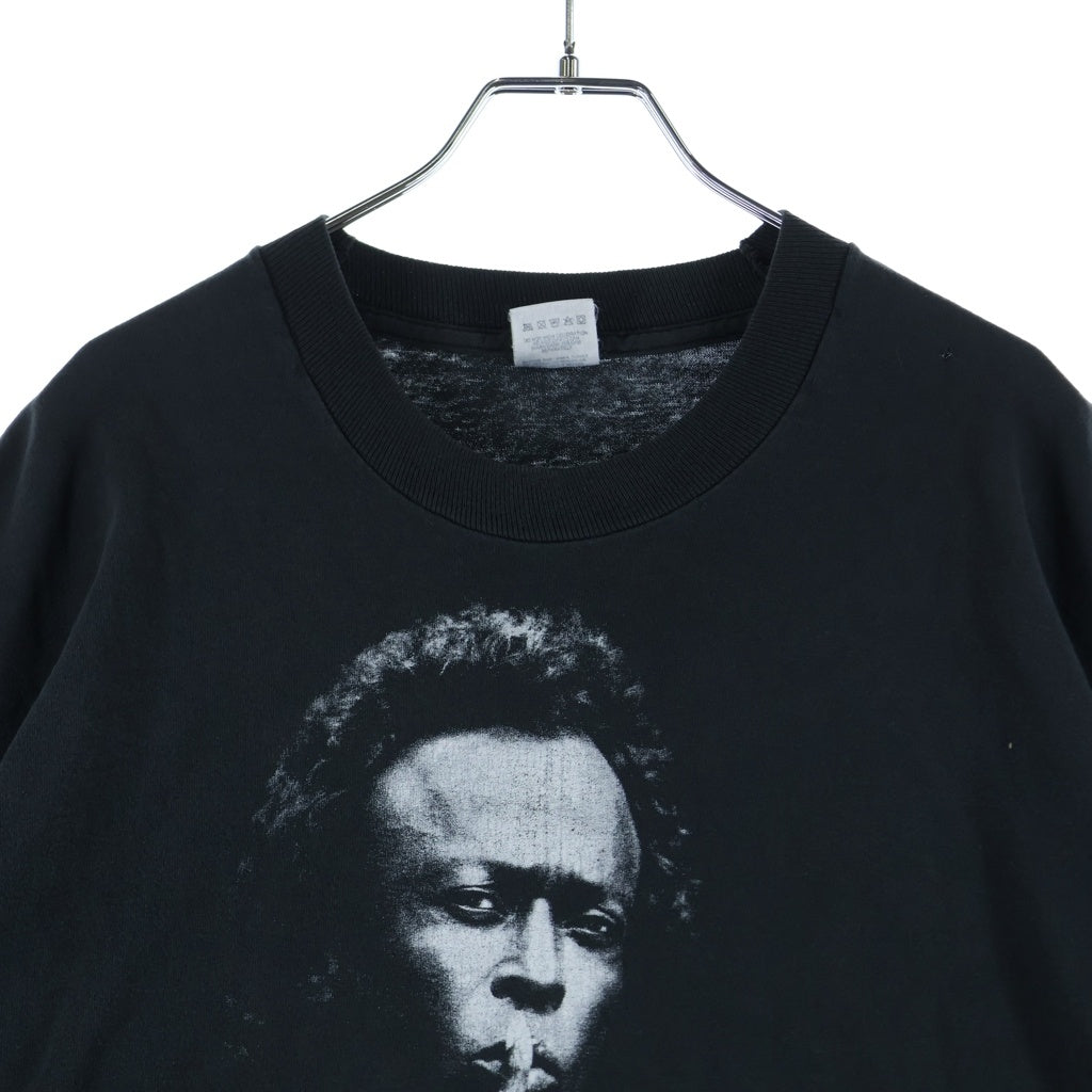VINTAGE(ヴィンテージ) 90S VINTAGE MILES DAVIS 1992 FRUIT OF THE LOOM ヴィンテージ USA製 マイルスデイビス ジャズ フォトプリント クルーネック 半袖Tシャツ カットソー ブラック
