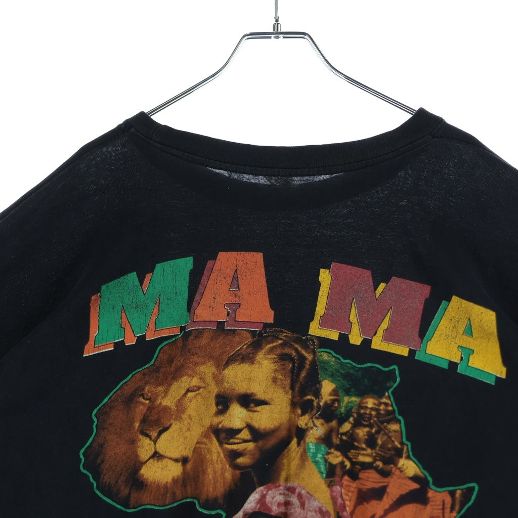 VINTAGE(ヴィンテージ) 90S VINTAGE GARNETT SILK 1995 ヴィンテージ USA製 ガーネットシルク レゲエ 両面プリント クルーネック 半袖Tシャツ カットソー ブラック