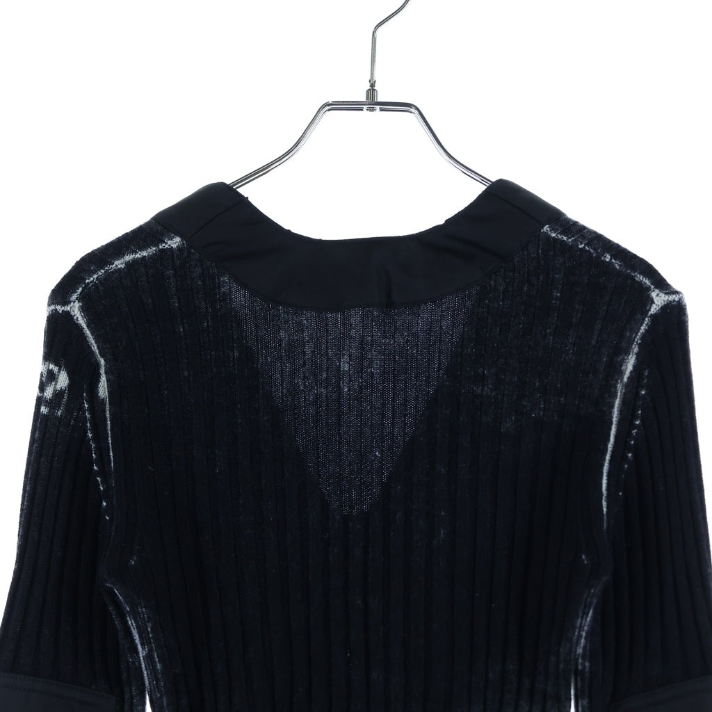 DIESEL(ディーゼル) M-ASERA KNITWEAR CARDIGANS エムアセラ ジップアップ ナイロン切り替え ウール ニット カーディガン レディース ブラック A14927 0JHAY