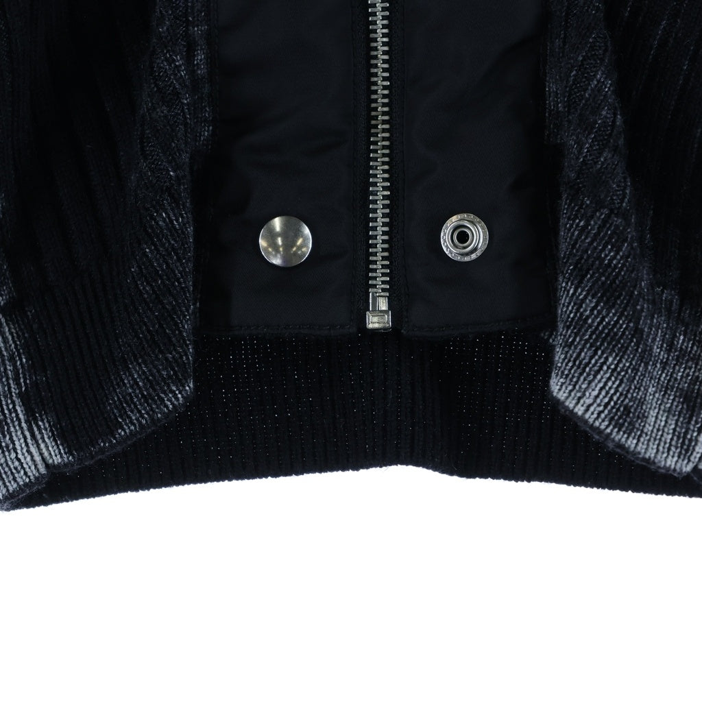 DIESEL(ディーゼル) M-ASERA KNITWEAR CARDIGANS エムアセラ ジップアップ ナイロン切り替え ウール ニット カーディガン レディース ブラック A14927 0JHAY