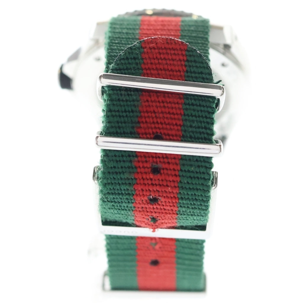 GUCCI(グッチ) DIVE クォーツ ナイロンベルト ブラック文字盤 アナログウォッチ 腕時計 シルバー/ブラック YA136209
