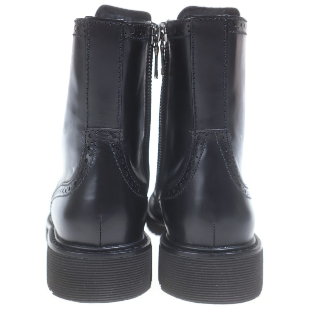 PRADA SPORT(プラダ スポーツ) ウイングチップ サイドジップ レザー レースアップブーツ ブラック レディース 3T5938